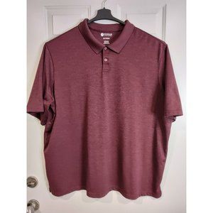 Haggar Regular Fit Men's Size 3XLT Burgundy Polo Short Sleeve Shirt